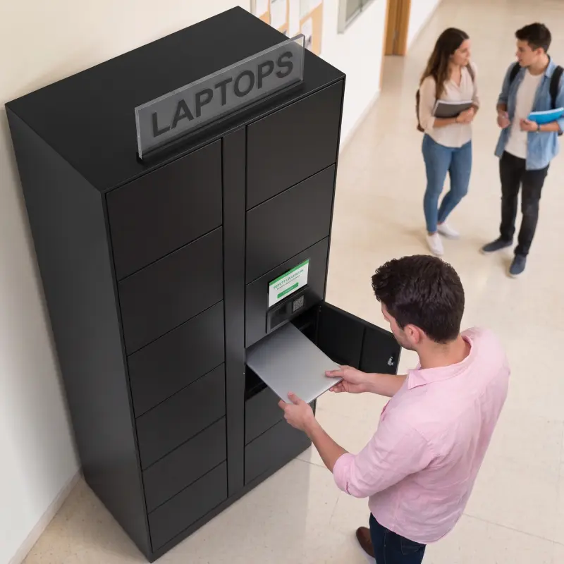 Punto automatizado para préstamo y devolución de computadores portátiles en una universidad